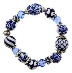 Armband blauw kristal