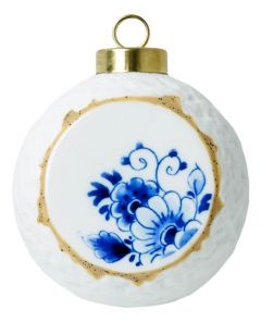 Kerstbal "Blauwe Bloesem"