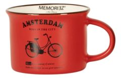 Mug Memoriez - Amsterdam Bicycle - Matte Red - Small