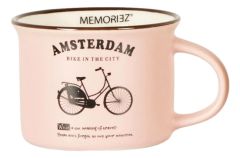 Mug Memoriez - Amsterdam Bicycle - Matte Pink - Small