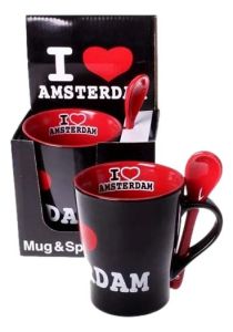 Mok I Love Amsterdam + Lepel