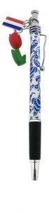 Pen Delfts blauw met Rode tulp bedel