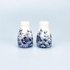Delft Blue Salt and Pepper Shakers - Floral Motif (8 cm)