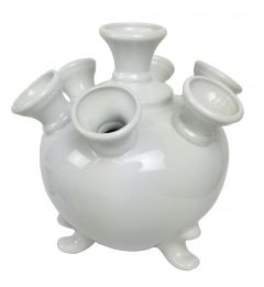 Tulpenvaas Delfts wit op pootjes, groot