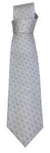 Lichtgrijze stropdas met witte tulpjes