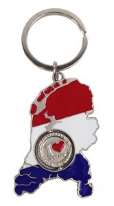 Sleutelhanger Landkaart Holland - Zilver