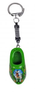 Sleutelhanger 1 houten klompje, groen