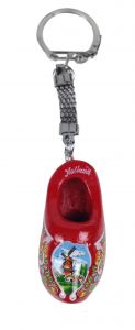 Sleutelhanger 1 houten klompje, rood
