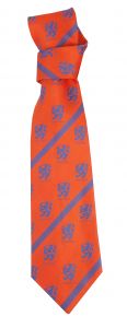 Stropdas oranje met blauwe leeuw