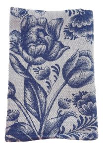Theedoek Delfts Blauw - Tulpenmotief