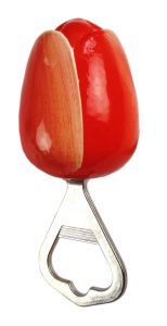 Magnetische Flesopener Tulip, oranje wit