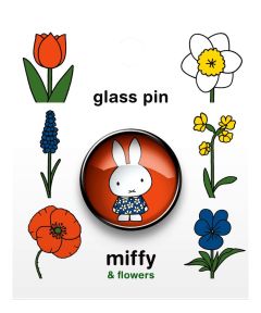 Glazen Pin Nijntje met Bloemen - 2 cm