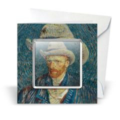 Postkaart met magneet "Zelfportret met Vilten Hoed", Vincent van Gogh