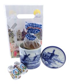 Cadeauset Stroopwafels in Delfts Blauwe Keramische voorraadpot
