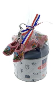 Regenboog Blikje - Stroopwafels met klompjes - Roze