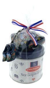 Regenboog Blikje - Stroopwafels met klompjes - Blauw