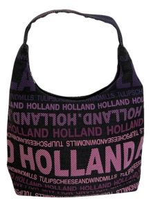 Schoudertas Julia L Holland in zwart/paars van Robin Ruth