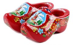 Set houten klompjes 10cm, Rood