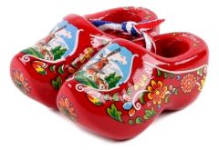 Set houten klompjes 6cm, Rood