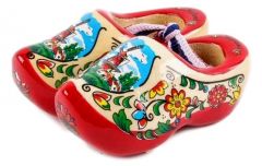 Set houten klompjes 6cm, Rode Zool