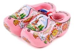 Set houten klompjes 6cm, Roze