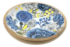 Wooden Fruit Bowl Dutch Blue