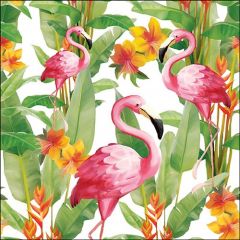 Pakje Servetten "Witte Flamingo's" (20 stuks)