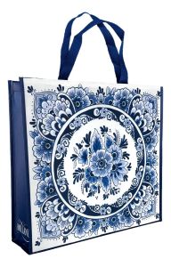 Shopper Bloemen Delfts Blauw