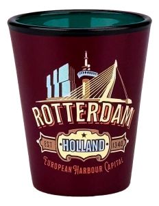 Shotglas vintage city Rotterdam - Rood