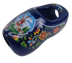 Houten sjaalklomp blauw