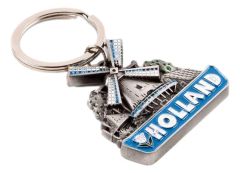 Sleutelhanger Holland Molen Blauw