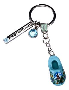 Amsterdam Keyring with Wooden Clog - Mint Green