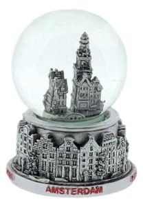 Waterbol Stadstafereel Amsterdam Zilver Klein