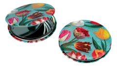 Spiegeldoosje 'pretty tulips'- groen