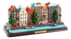 Straatje Holland op houten ondergrond, 21 cm