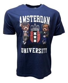 T-Shirt Amsterdam Bear University Blue