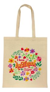 Katoenen Tas "Flower Power Amsterdam"