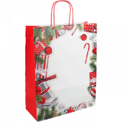 Kerstmis papieren draagtas (maat L)