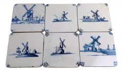 Coasters delftblue tiles with windmills