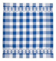 Theedoek Molens Blauw/Wit geblokt