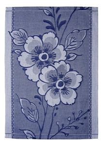Theedoek Bloemen Delfts Blauw 50x 70cm