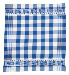 Theedoek "Grachtenpanden Blauw"