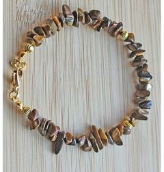 Armband Tijgeroog split kralen, 20cm.