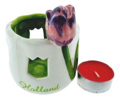 Waxine houder "Tulp Roze/ Blauw"
