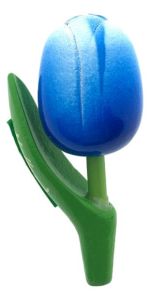 Magneet Houten Tulp Donker Blauw/Wit, 8 cm