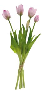 Tulpen Kunstbloem Boeket 5 stuks, 'Roze' 39 cm