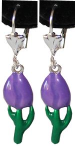 Oorbellen paars tulpje