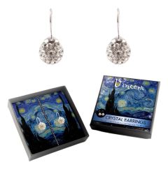 Oorbellen met glinsterende kristallen steentjes, Van Gogh, Sterrennacht