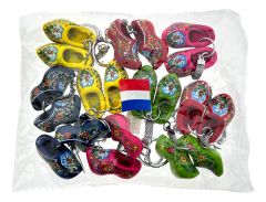 10 Colored Double Clog key ring gift bag, 4cm
