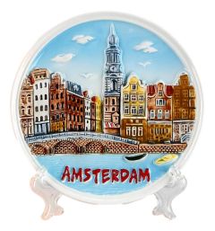 Wall Plate Amsterdam - Color - Ceramic - 10 cm